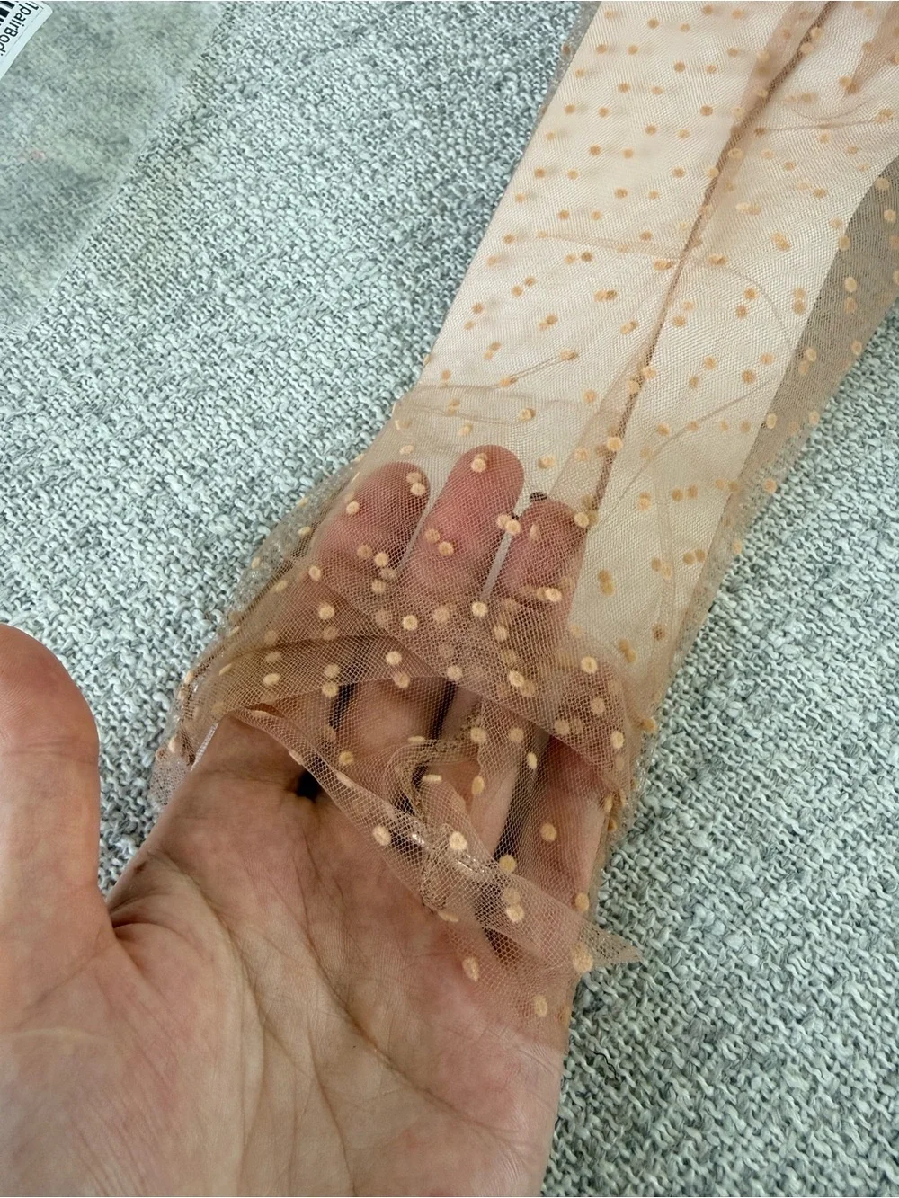 Sheer Beige Polka Dot Dress Socks